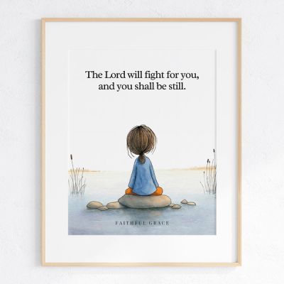 The Lord will fight for you, you need only to be still. - art print