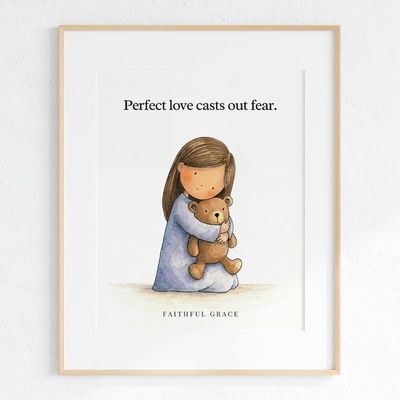 Perfect love casts out fear - art print
