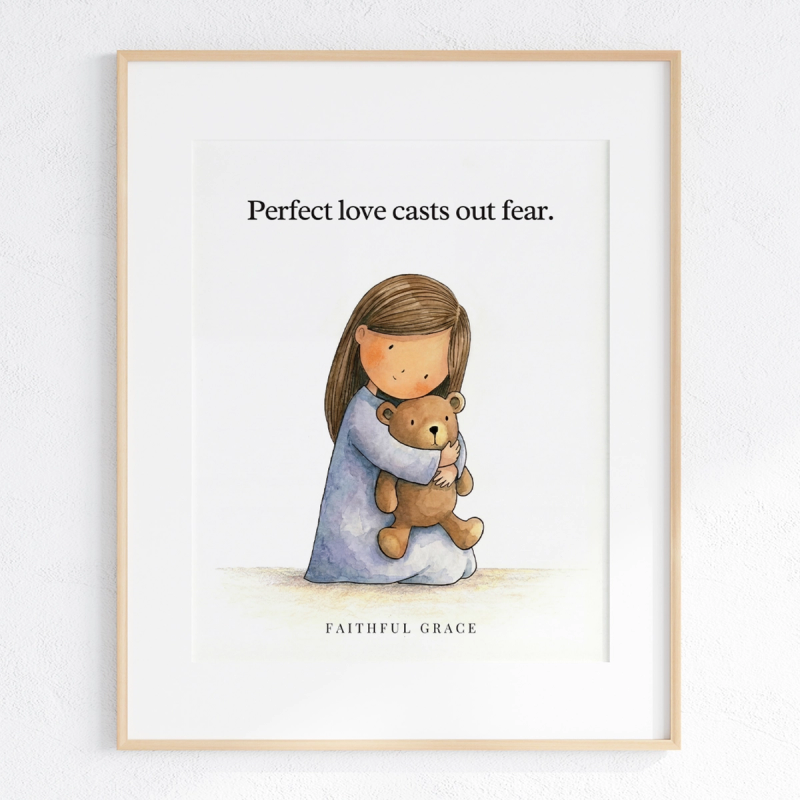 Perfect love casts out fear art print