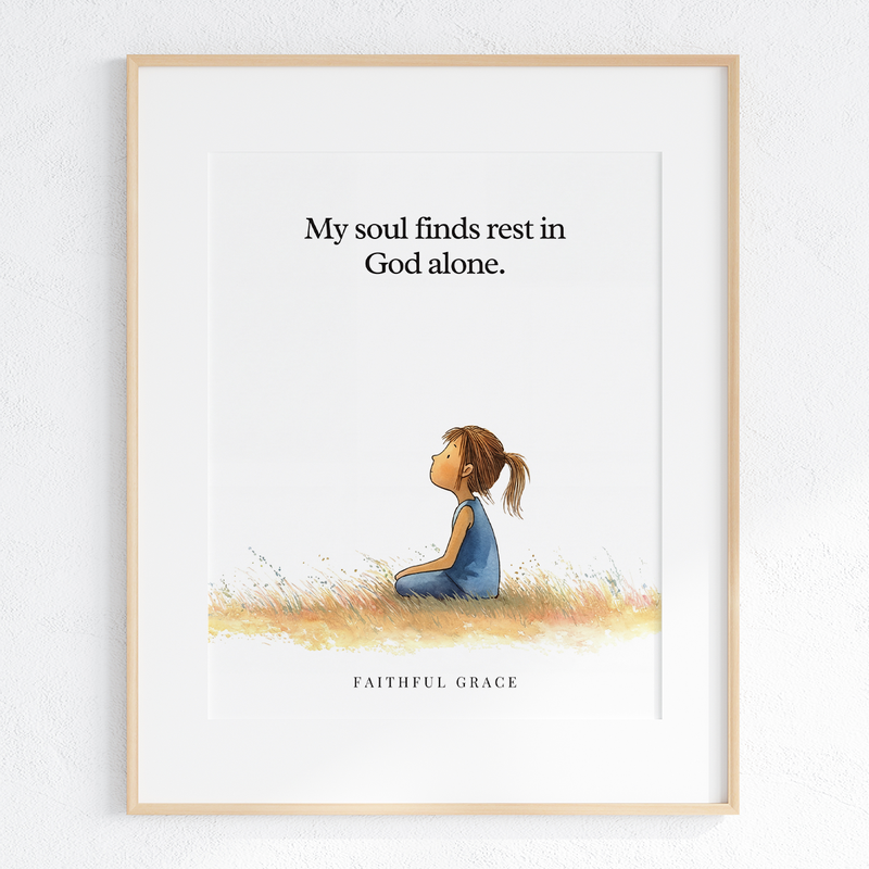 My soul finds rest in God alone art print
