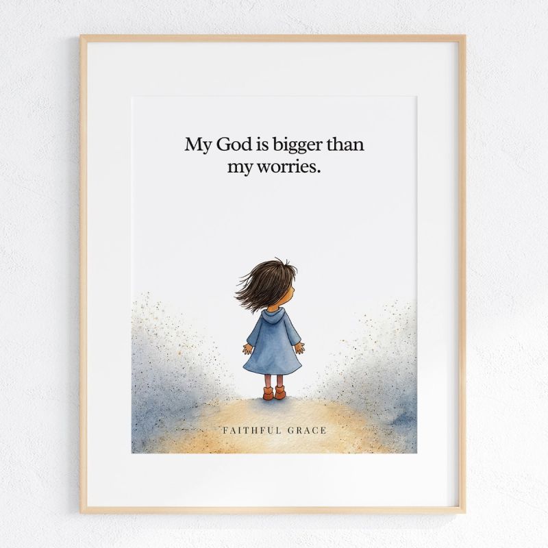 My God is bigger than my worries. art print