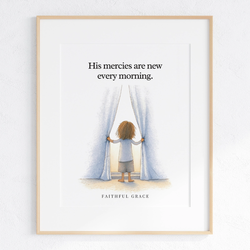 His mercies are new every morning art print