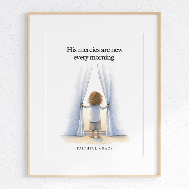 His mercies are new every morning art print