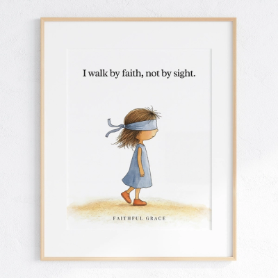 I walk by faith, not by sight - art print