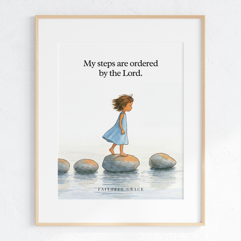 My steps are ordered by the Lord art print