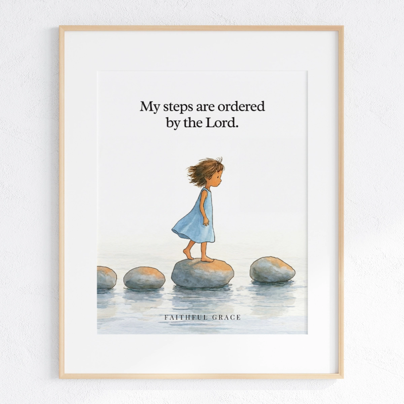 My steps are ordered by the Lord art print