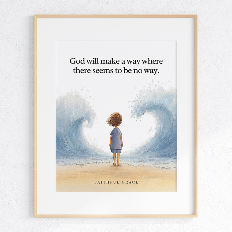 God will make a way where there seems to be no way art print
