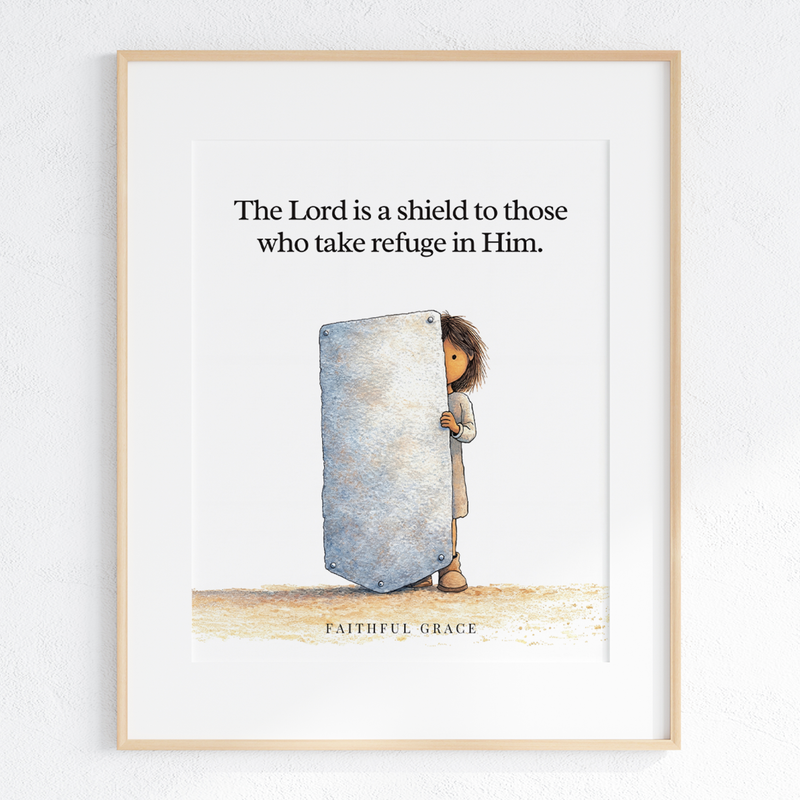 He is a shield to those who take refuge in him art print