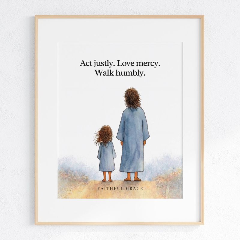 Act justly. Love mercy. Walk humbly. art print