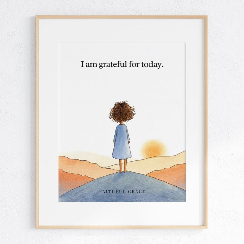 I am grateful for today. art print