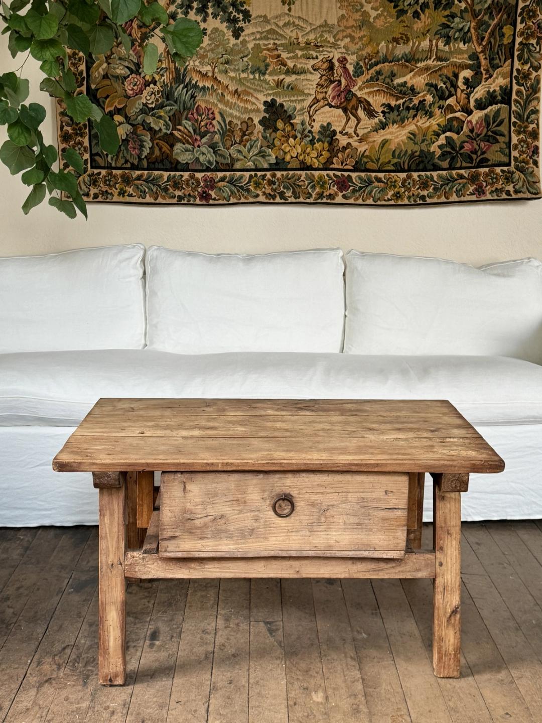 French Alps Coffee Table with Drawer