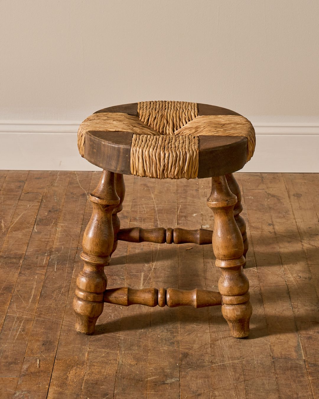 Rare French Rush Stool