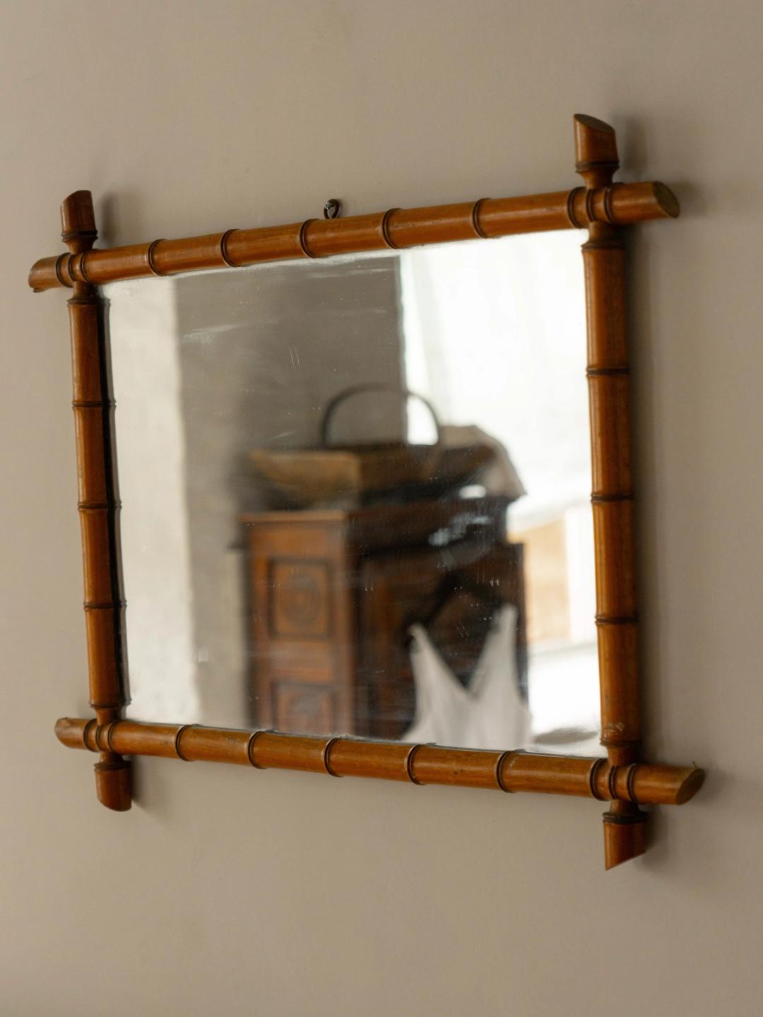 Faux Bamboo Mirror
