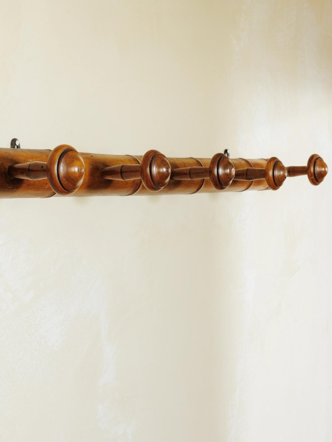 Faux Bamboo Oak Coat Rack