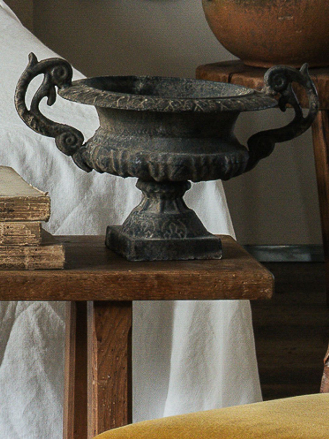 Black Cast Iron Urn