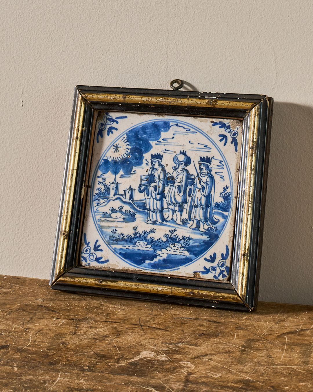 17th c. Framed Delft Tile