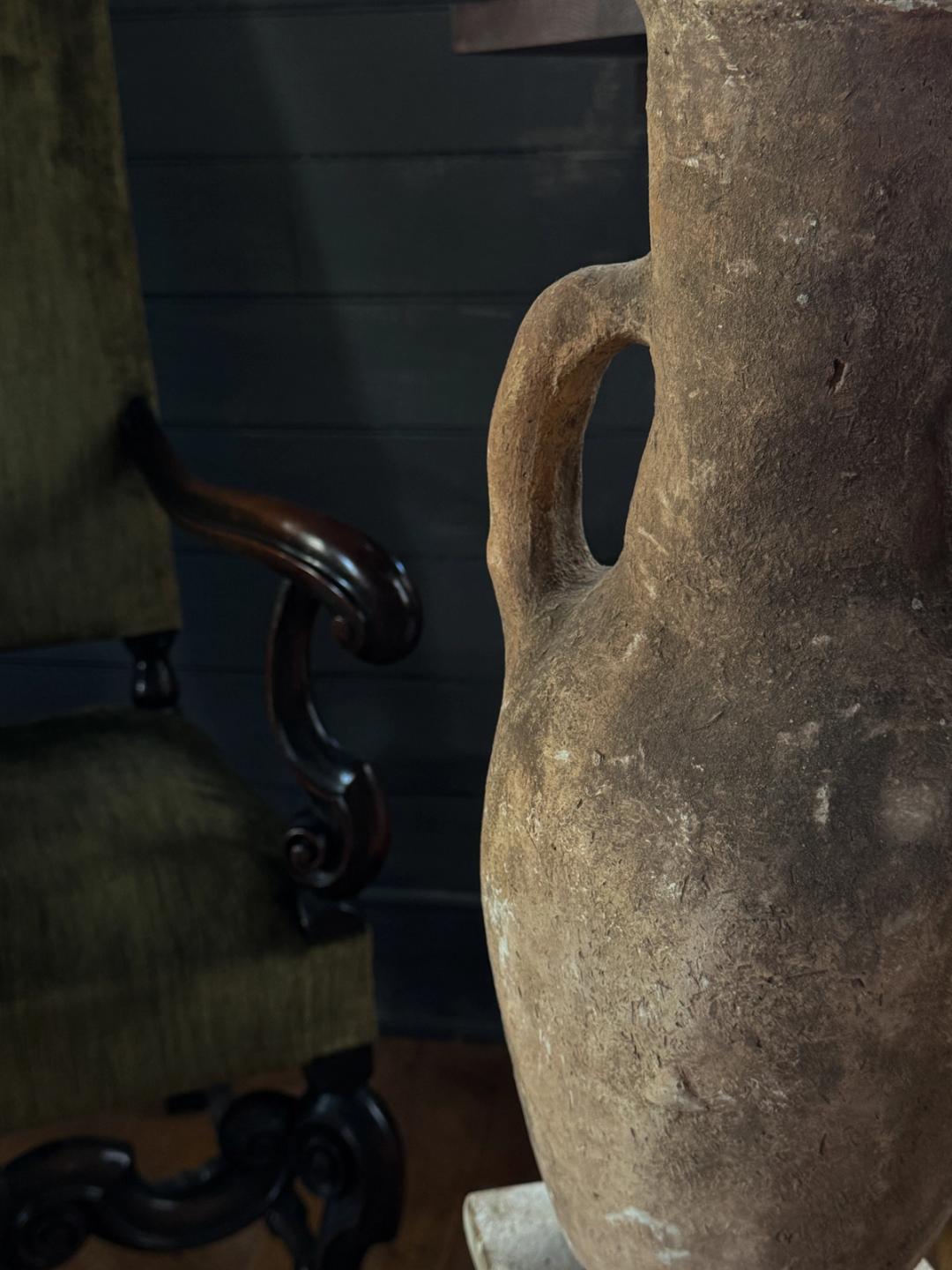 Two Handle Moroccan Terracotta Vessel