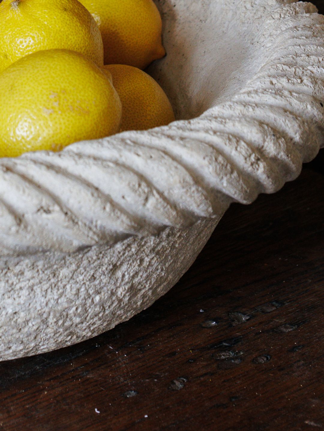 Carved Stone Fruit Bowl
