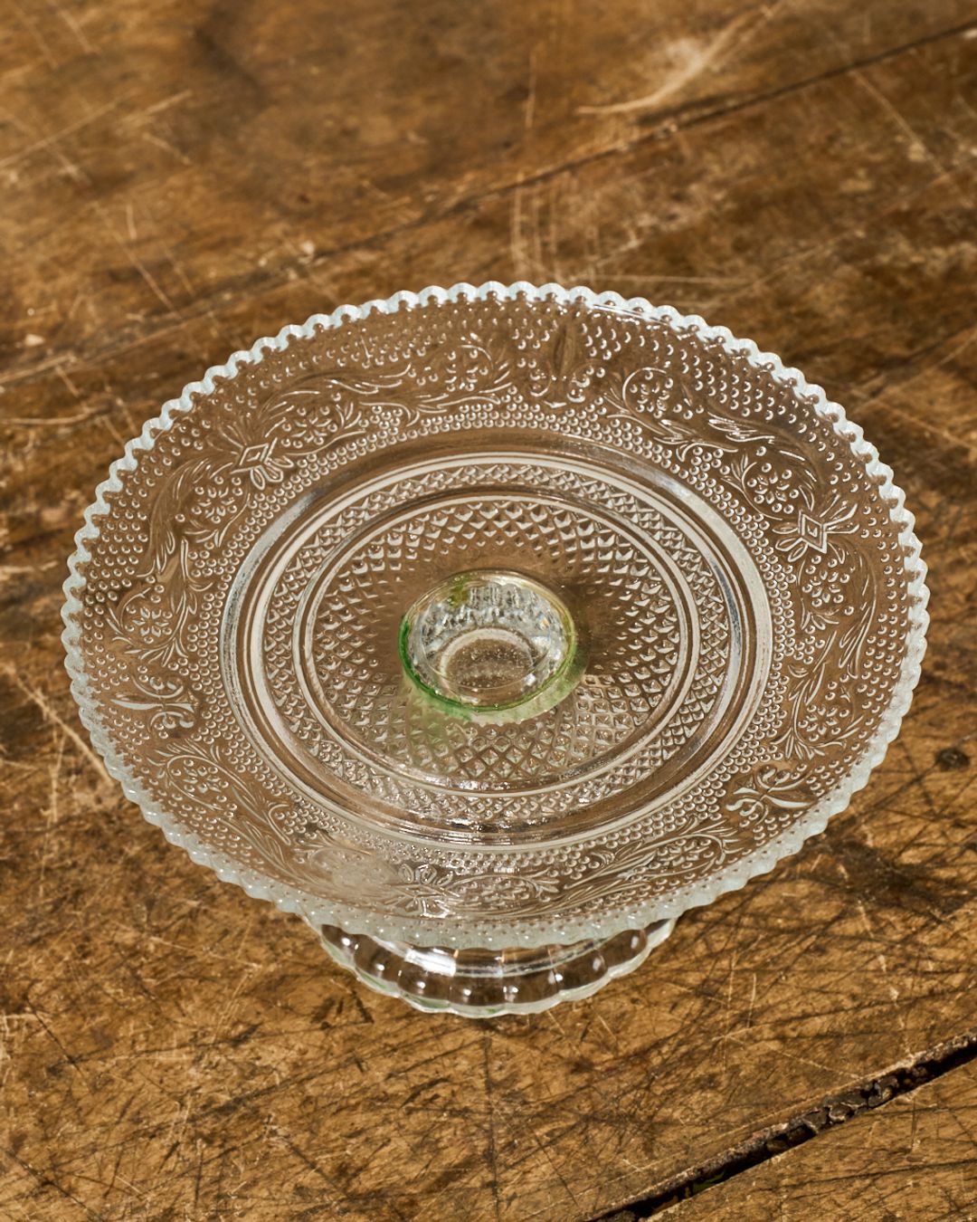 Vintage Glass Pedestal Dish