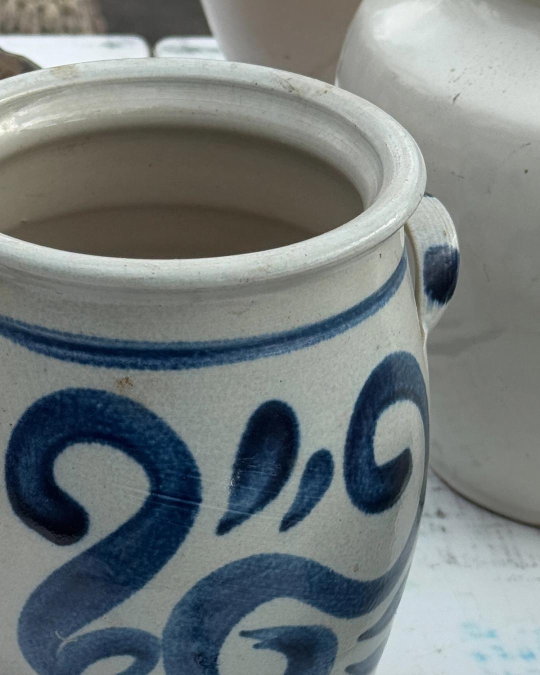 Vintage Blue and White Pot