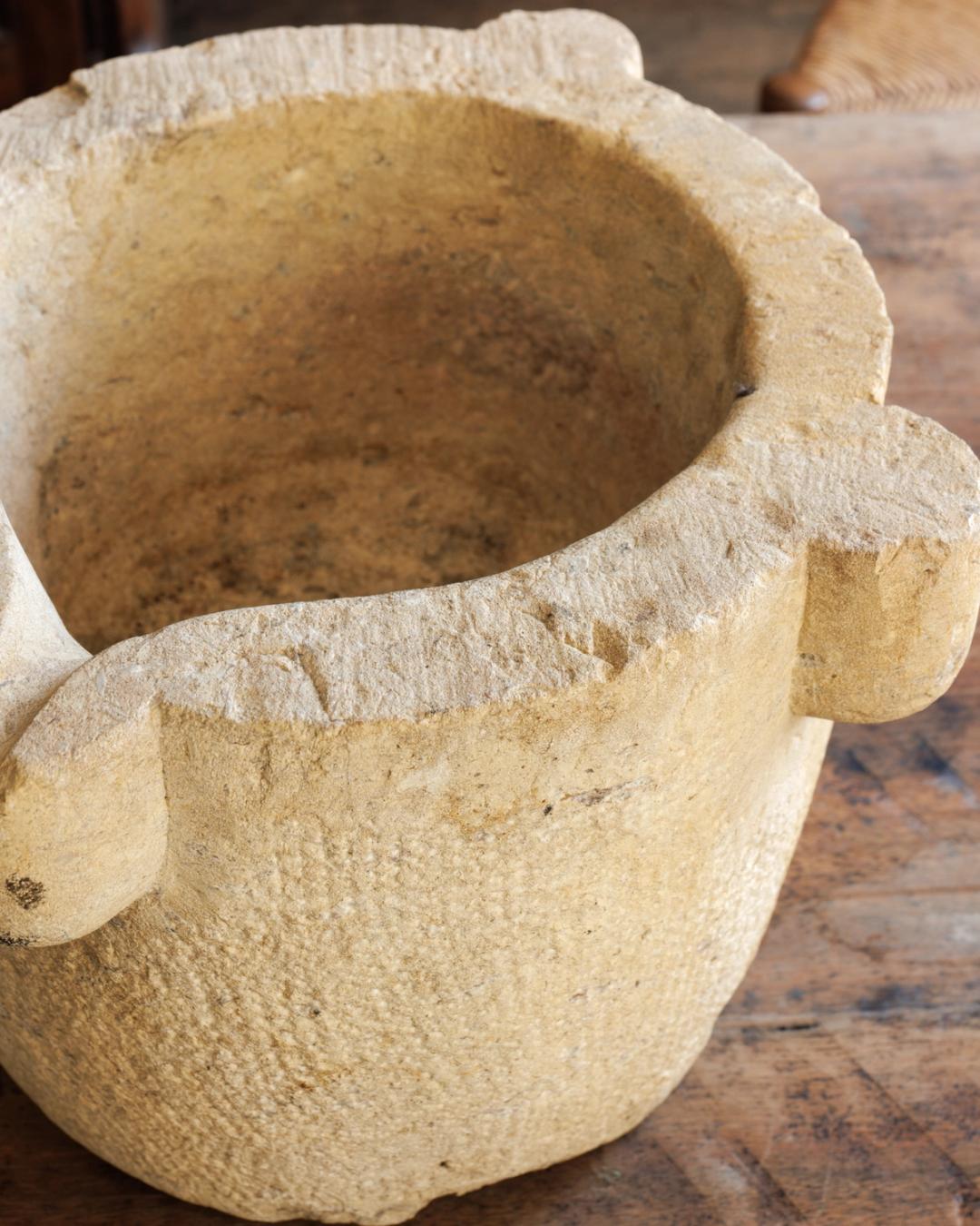 Rare French Antique Stone Mortar