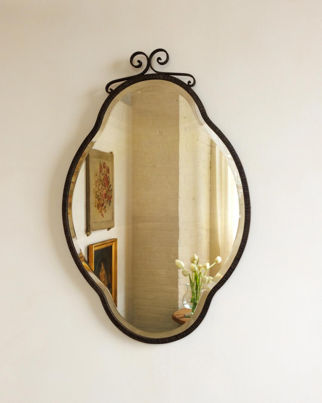 Wrought Iron Art Deco Mirror