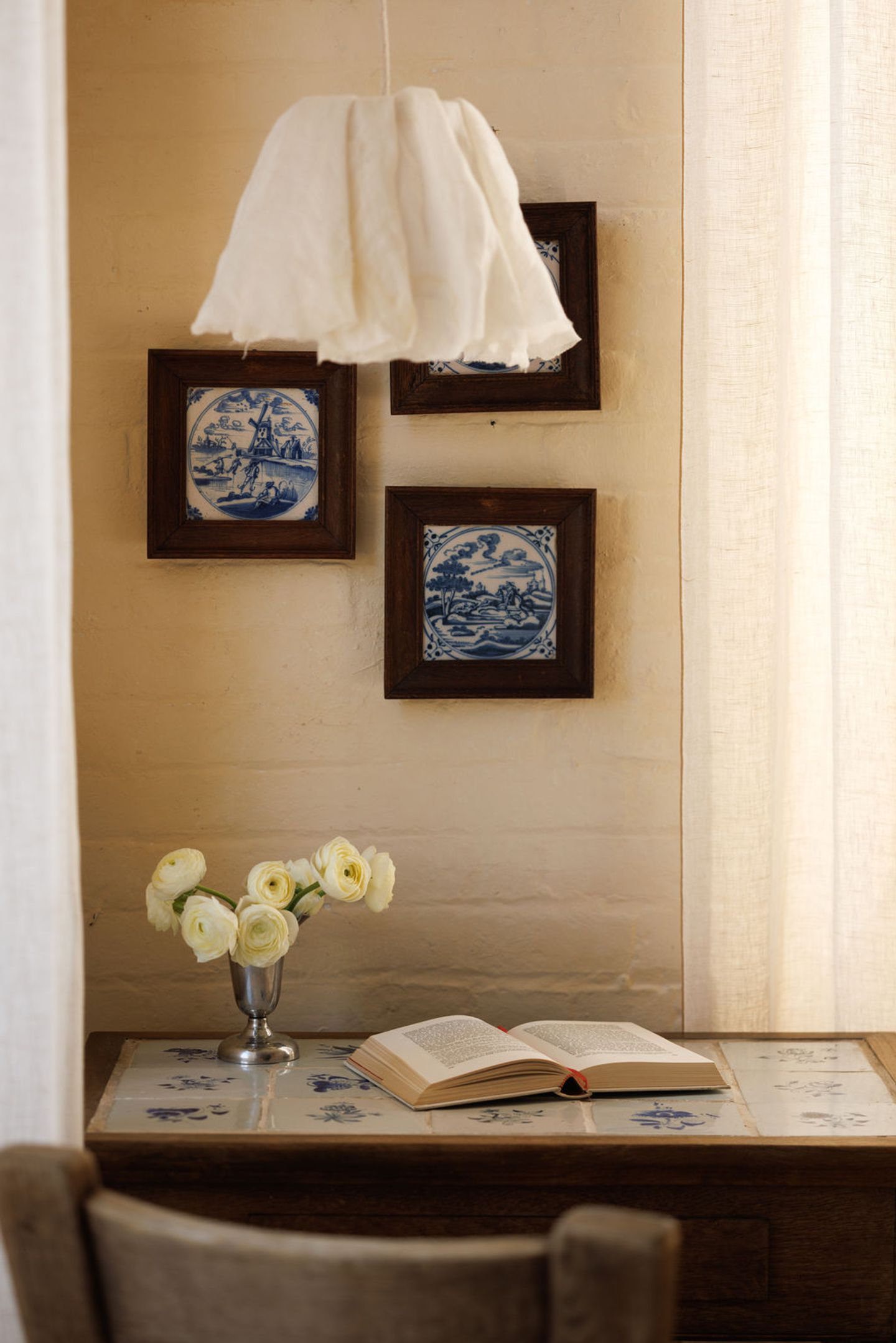 17th c. Framed Delft Tile