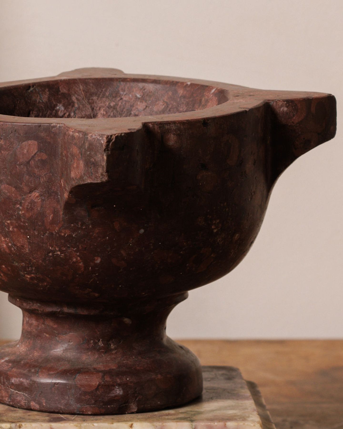 Rare Marble Mortar with Base