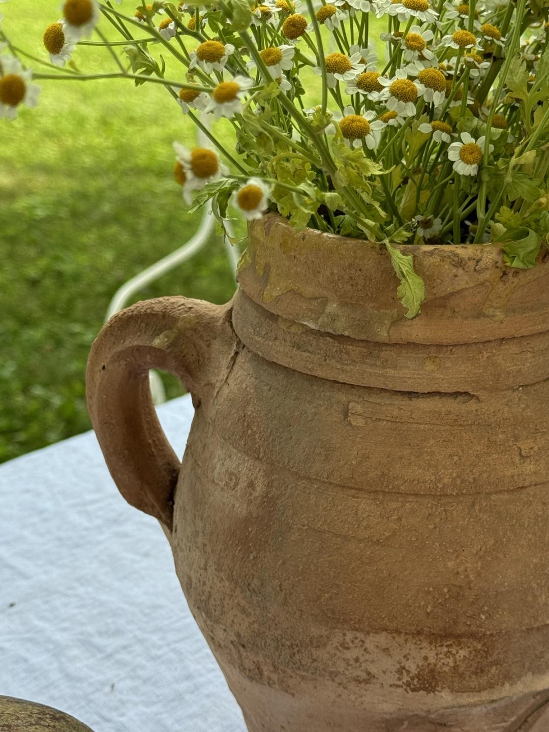 Moroccan Terracotta Vessel, Yellow Glaze