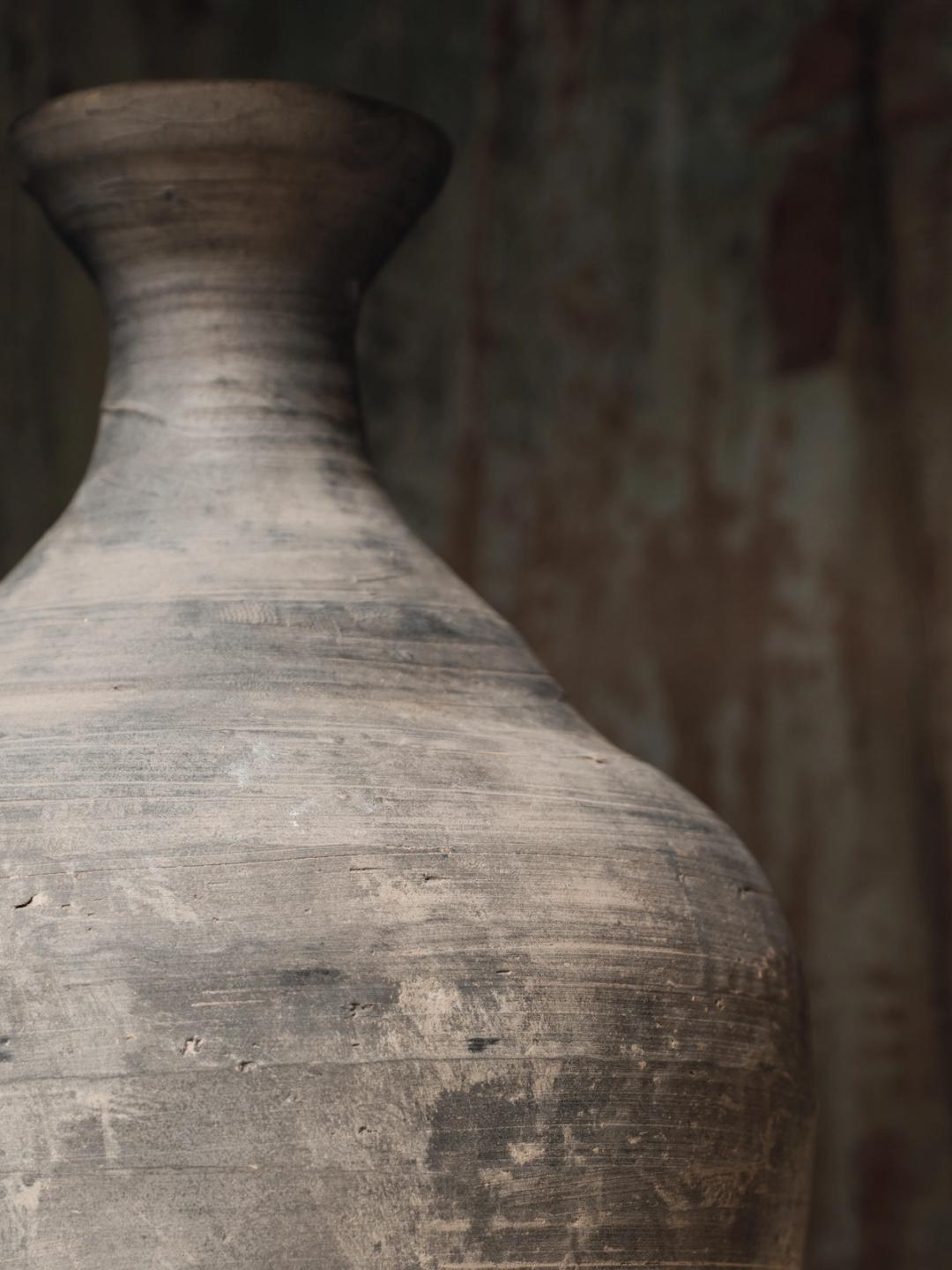 Black Pinch Neck Vase
