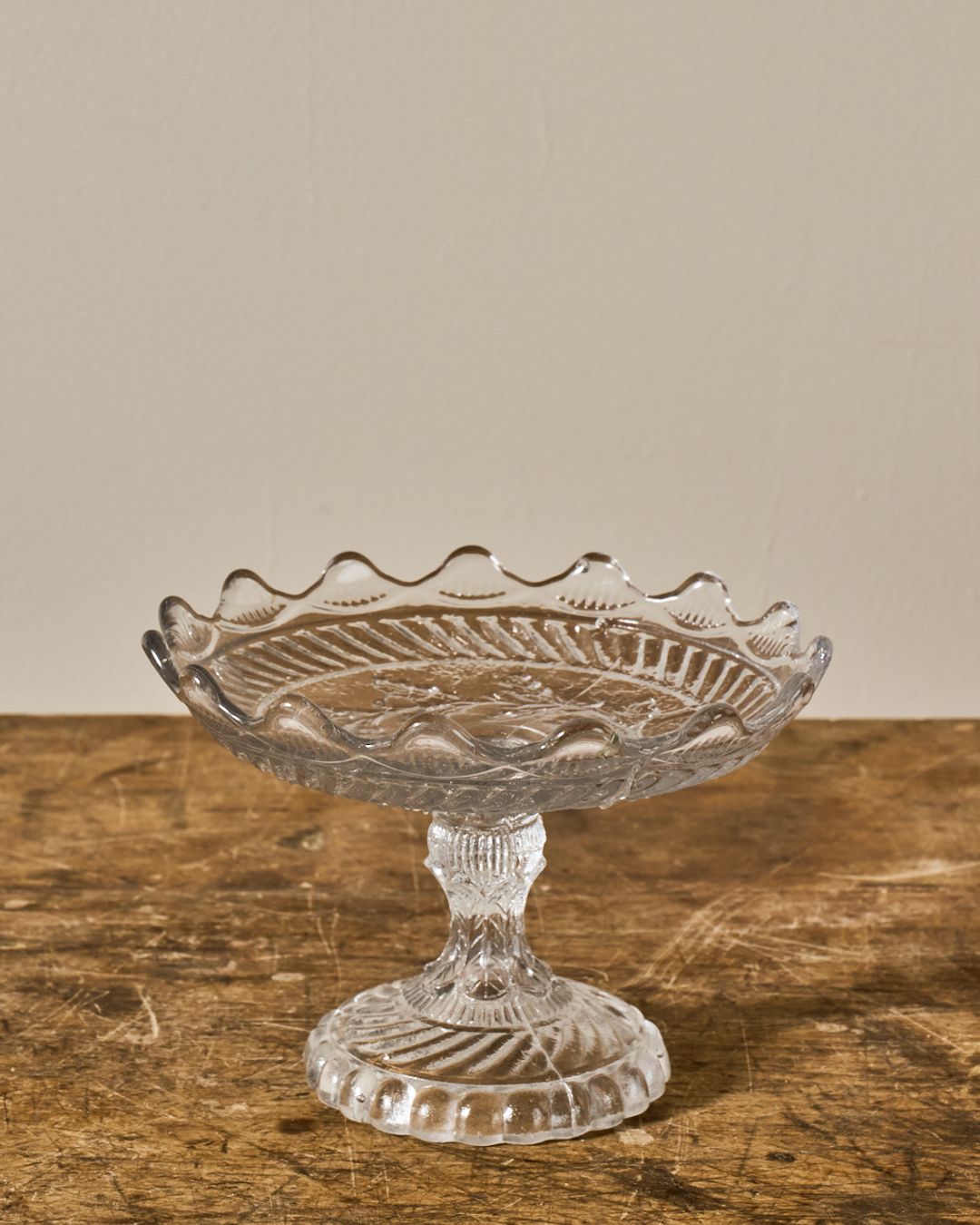 Vintage Glass Pedestal Dish