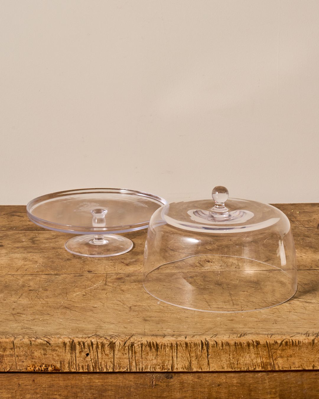 Vintage Glass Pedestal Dish with Cloche