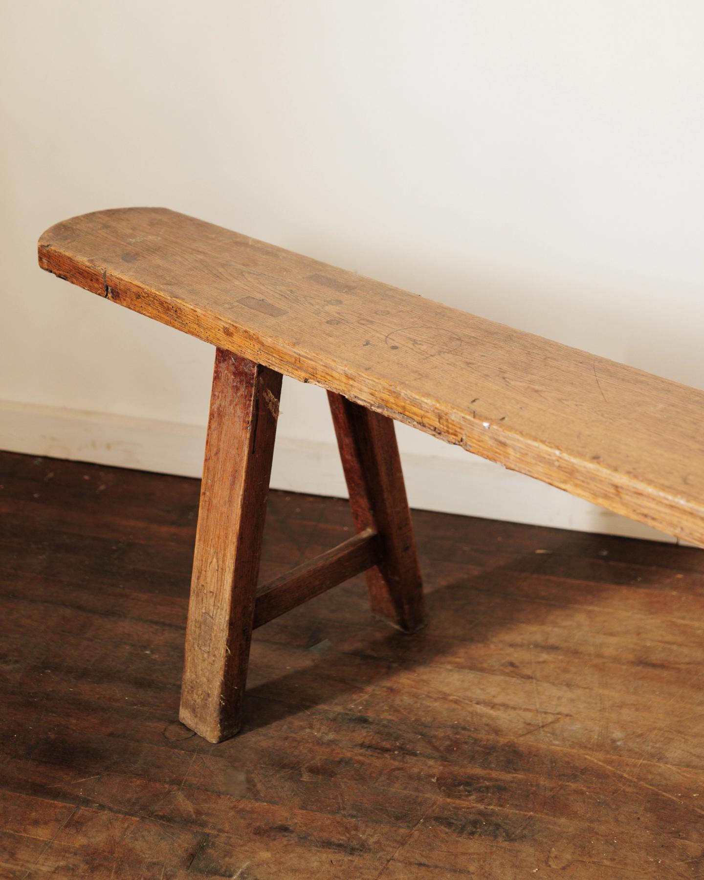 Long walnut bench
