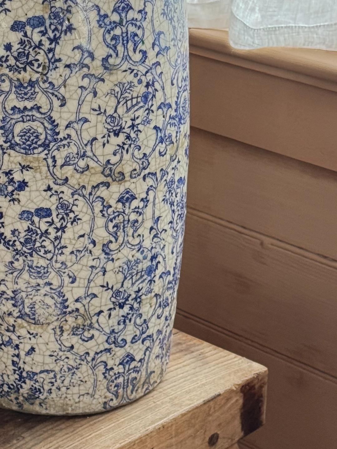 French Tall Blue Vase