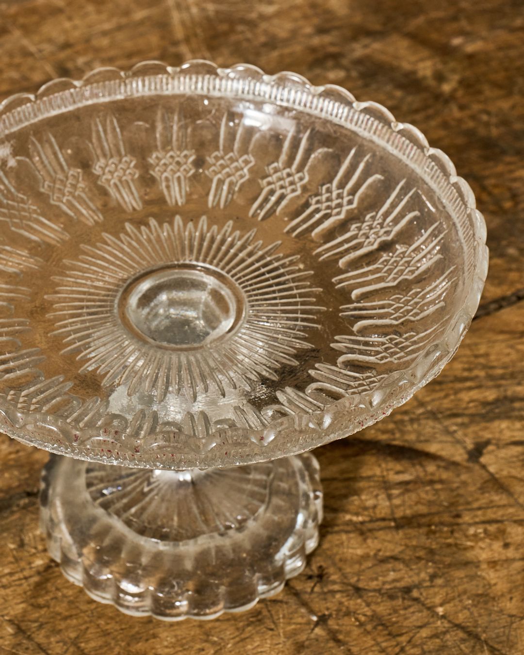 Vintage Glass Pedestal Dish