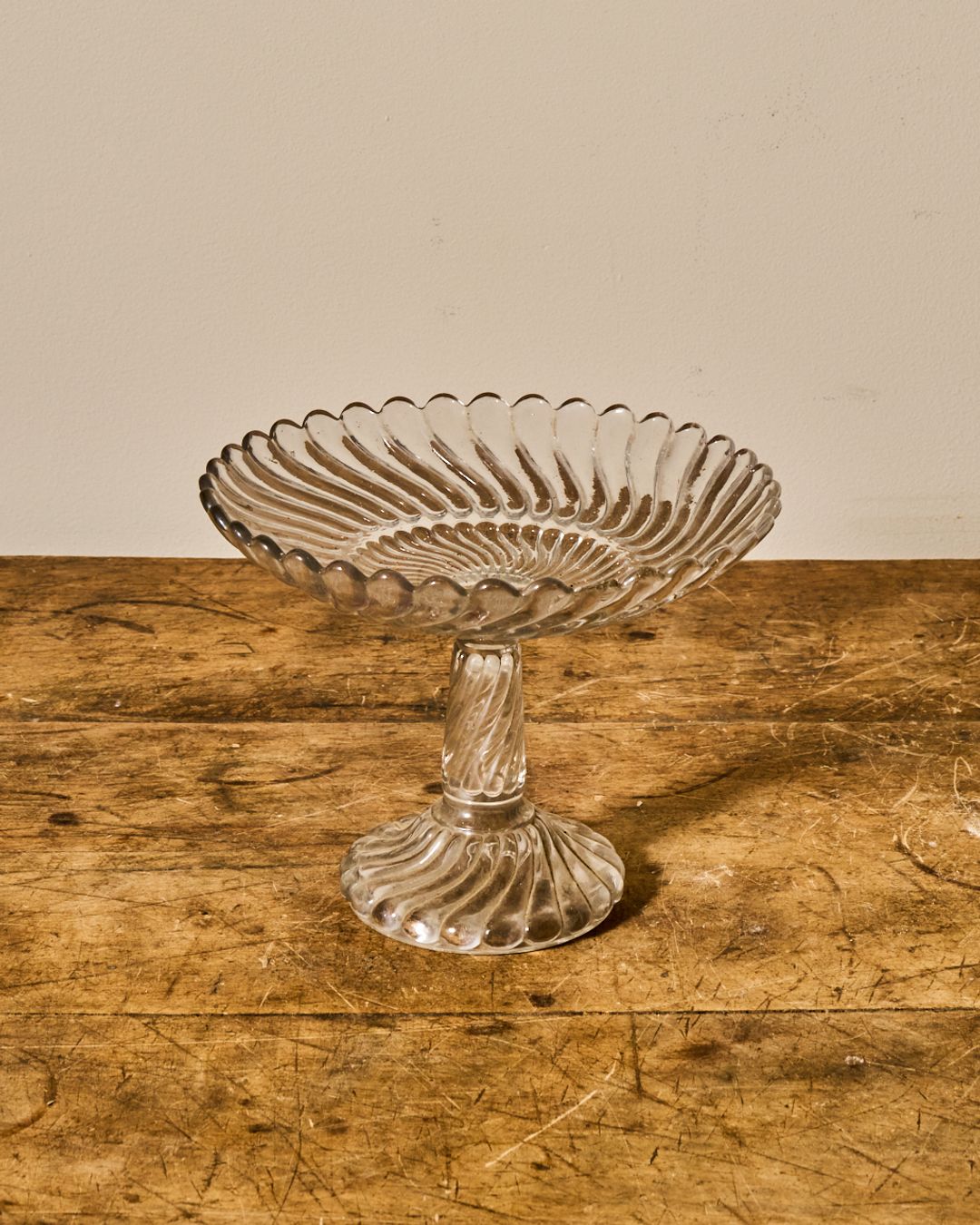 Vintage Glass Pedestal Dish