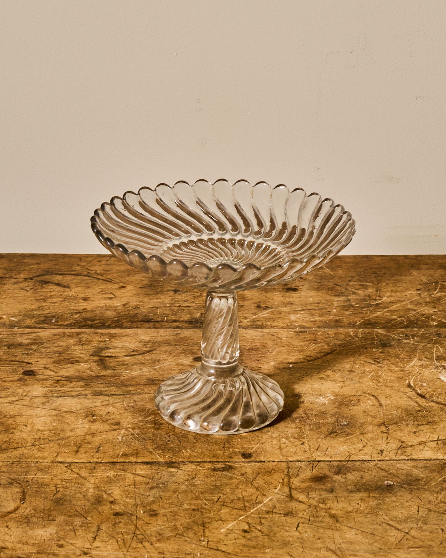 Vintage Glass Pedestal Dish