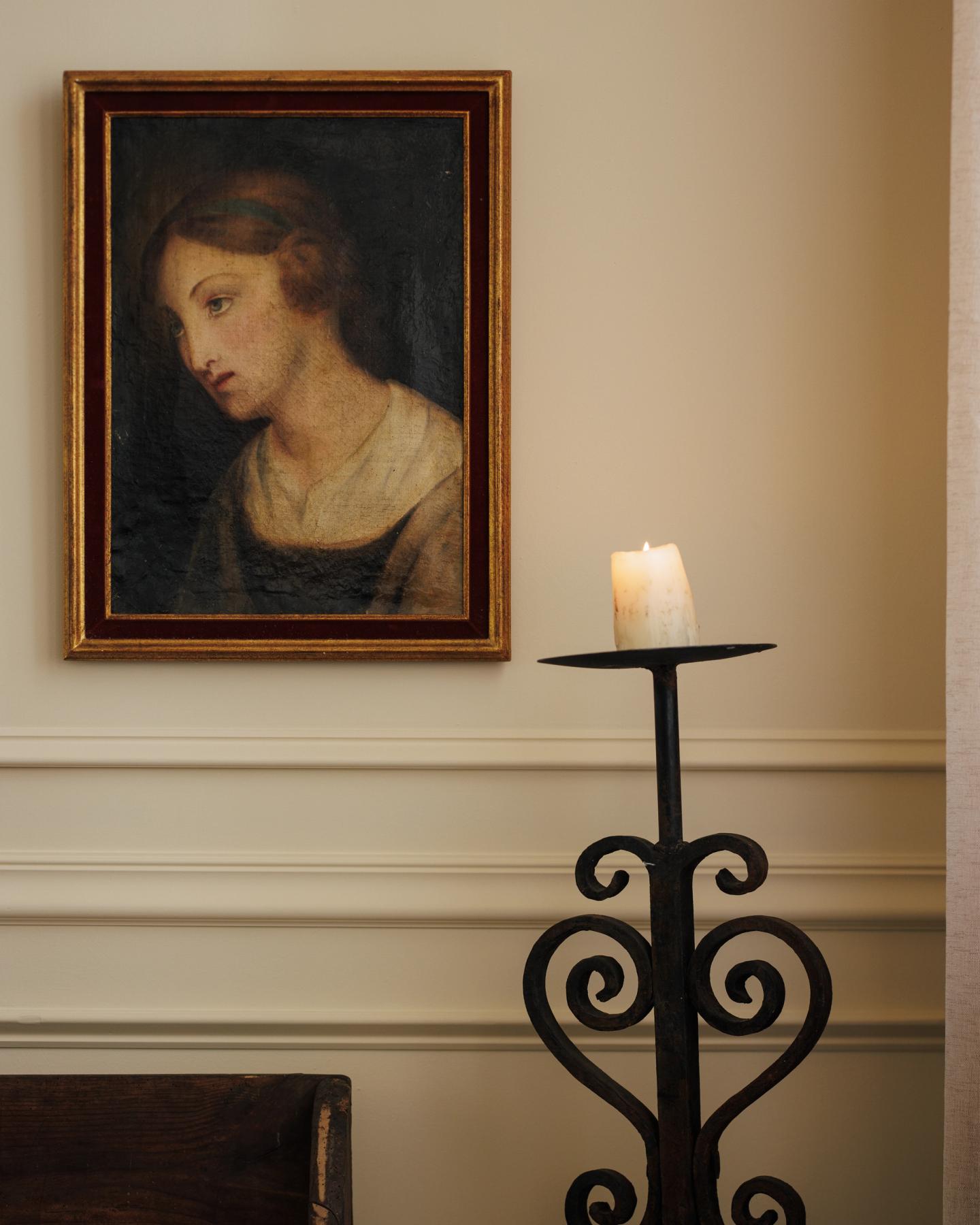 18th c. Damsel Oil Artwork