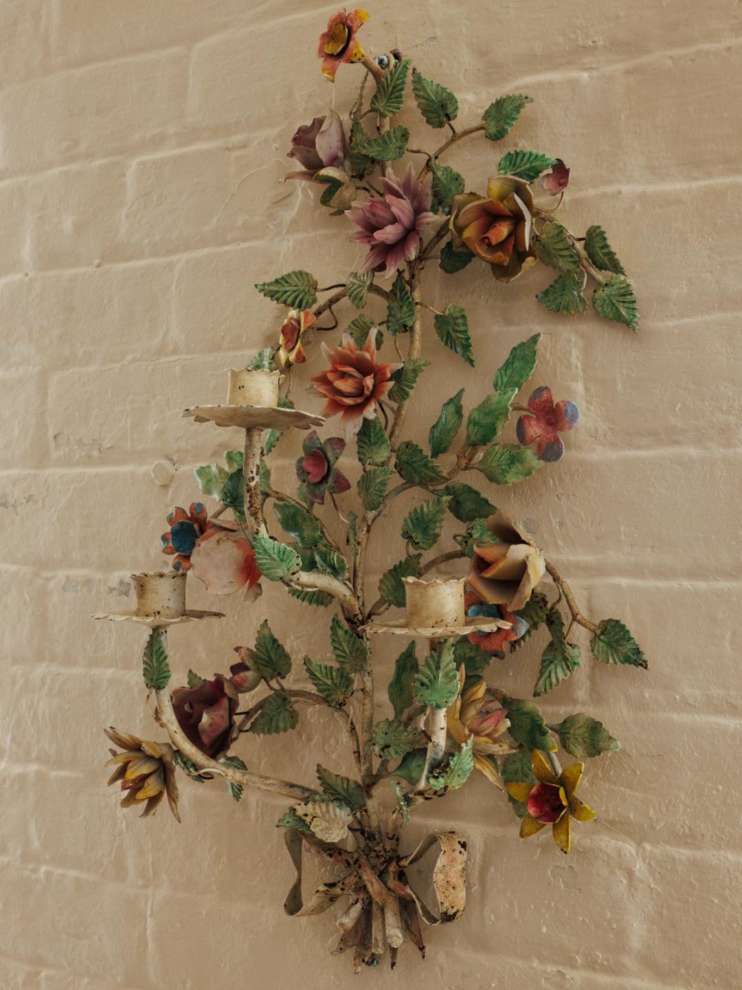 Italian Flower Candle Sconce