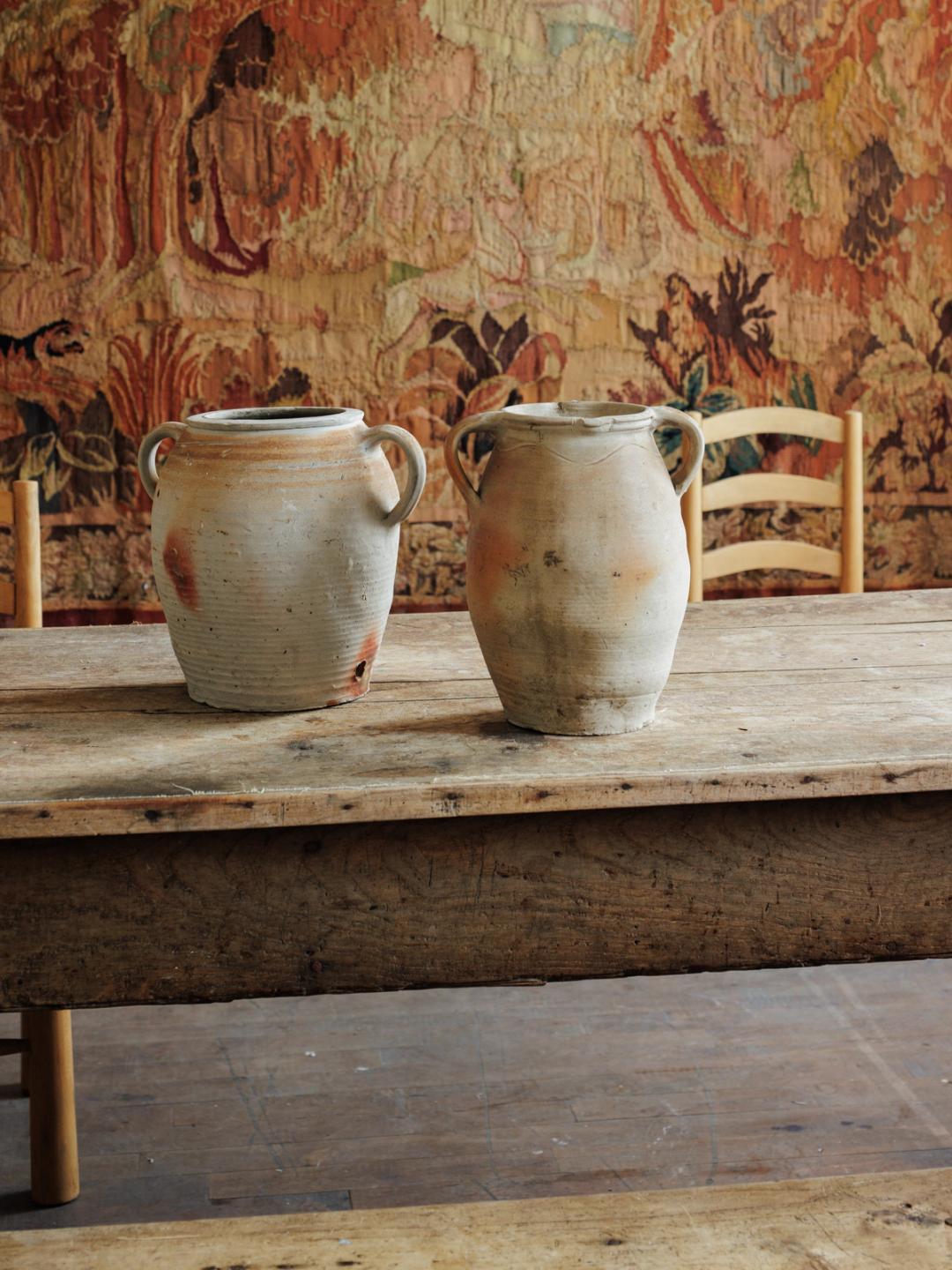 French Stoneware Wide Vase