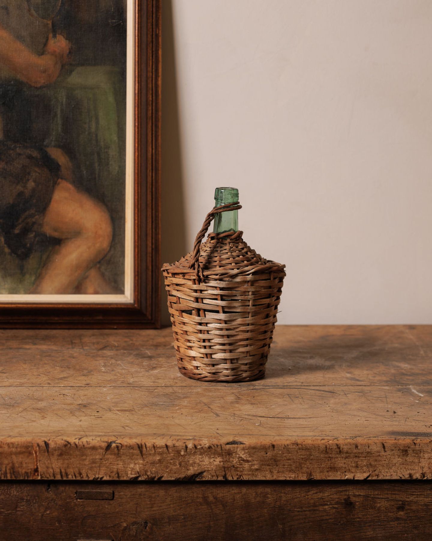Straw Demijohn Glass Bottle - Small