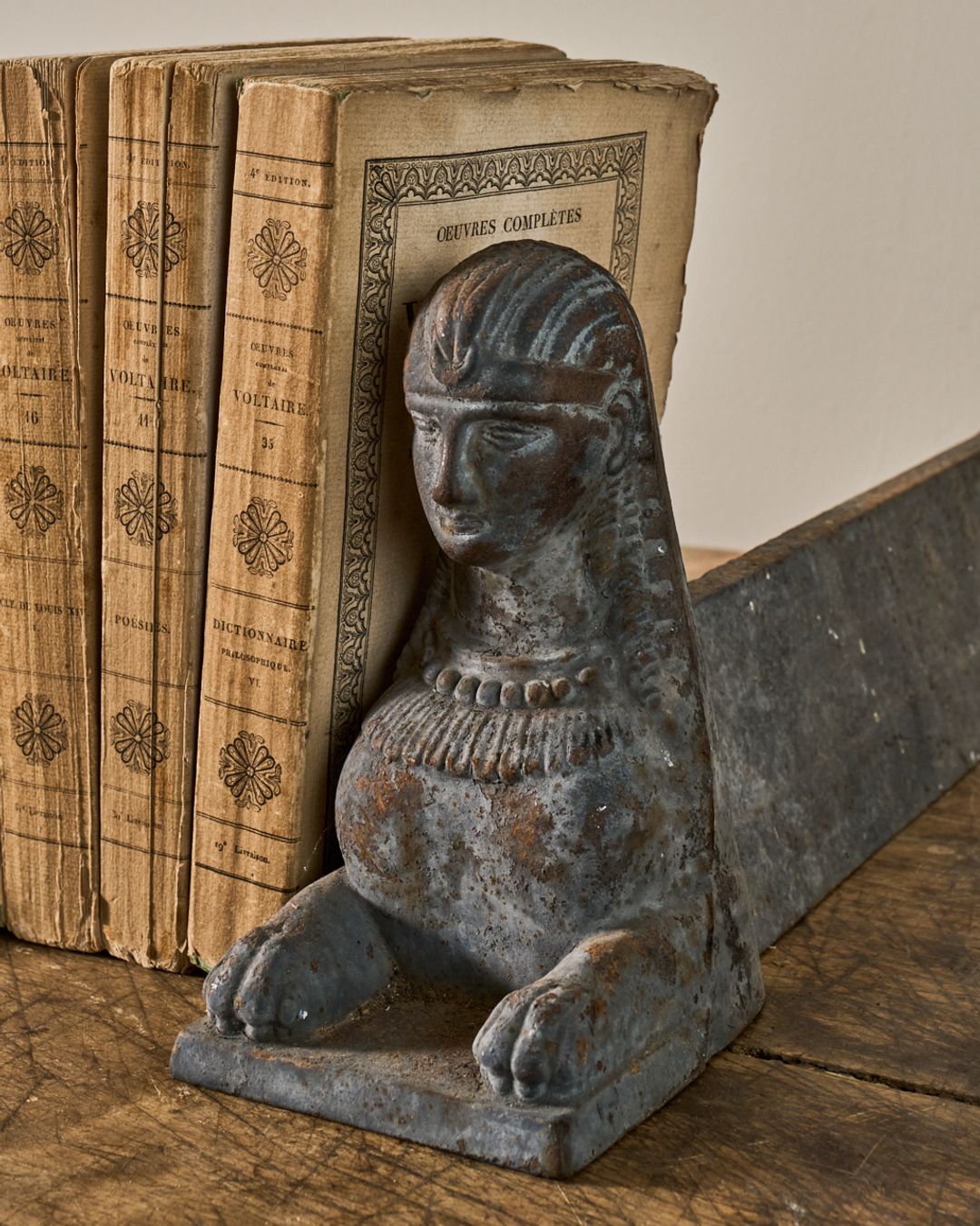 Sphinx Fireplace Cast Iron Bookends