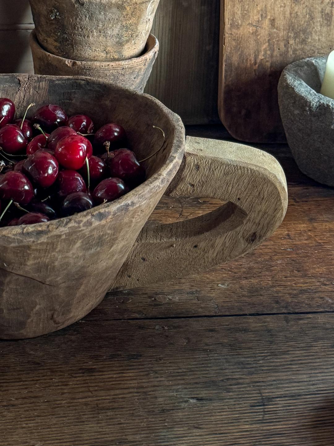 Wood Bowl with Handle