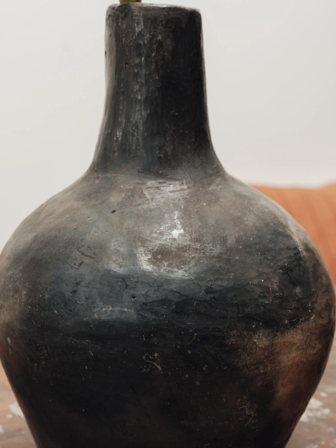 Gafsa Black Clay Vase - Long