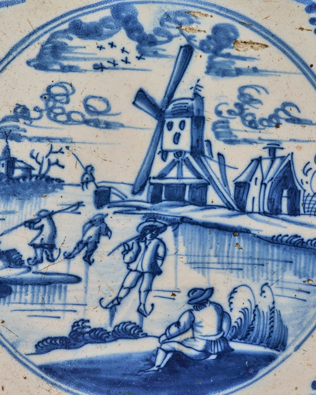 17th c. Framed Delft Tile - II