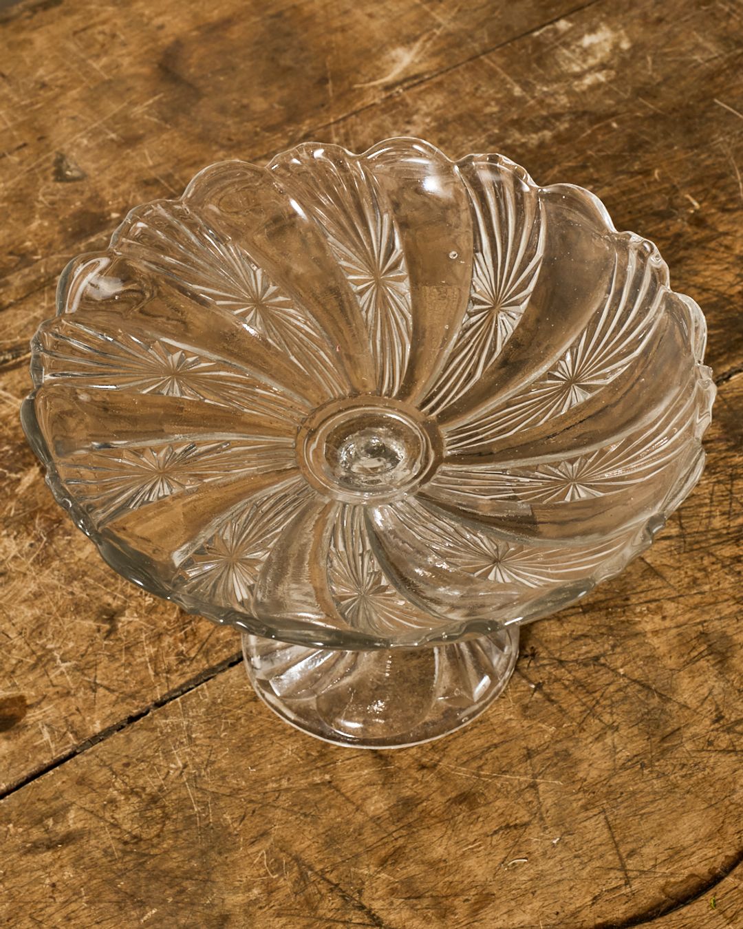 Vintage Glass Pedestal Dish