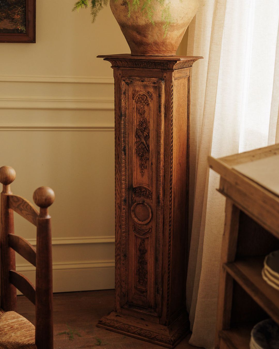 19th c. Oak Pedestal