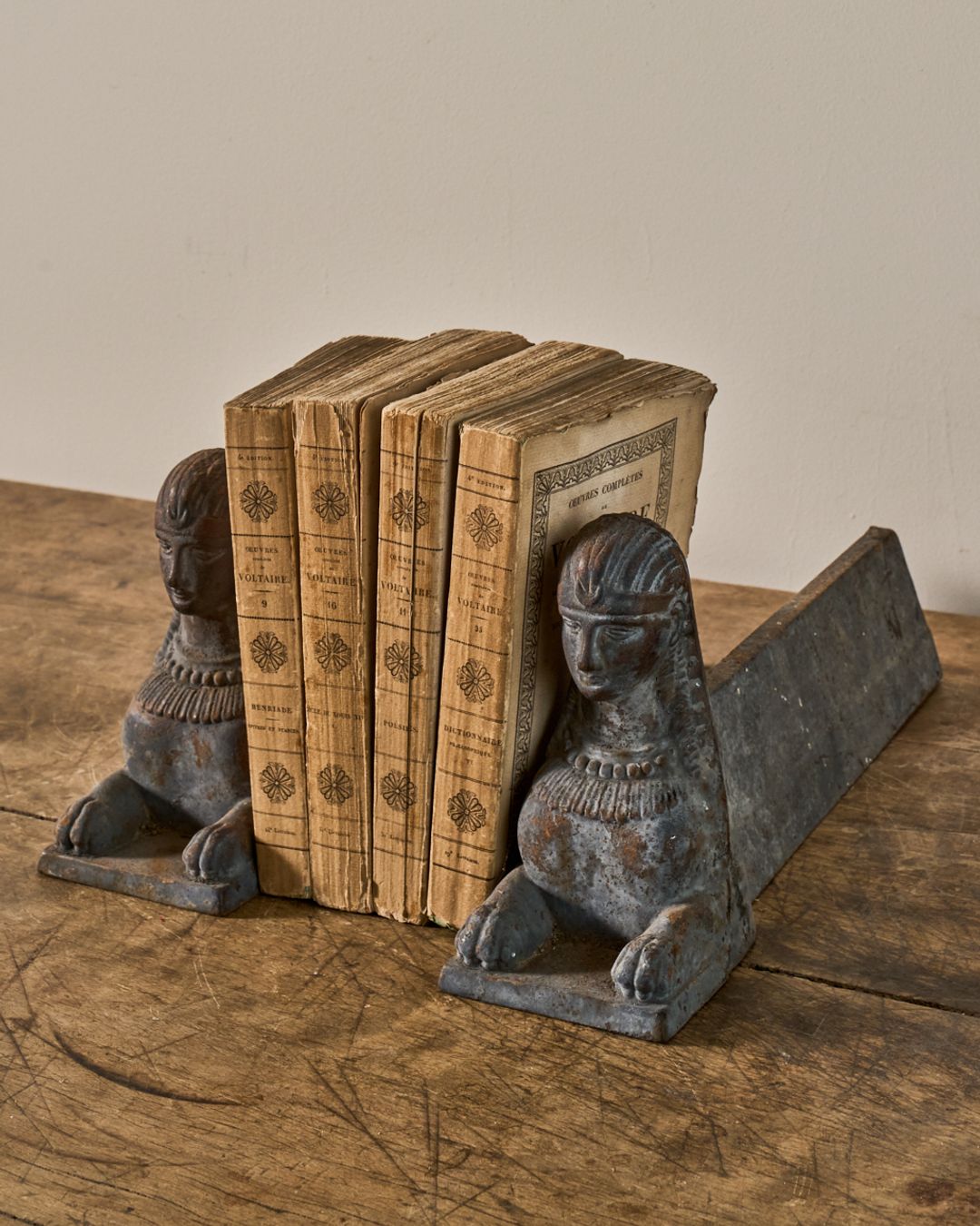 Sphinx Fireplace Cast Iron Bookends