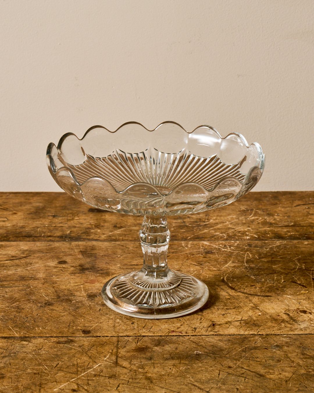 Vintage Glass Pedestal Dish- II