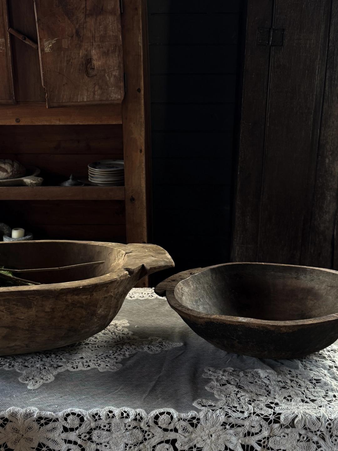 Hand Carved Hungarian Dough Bowl